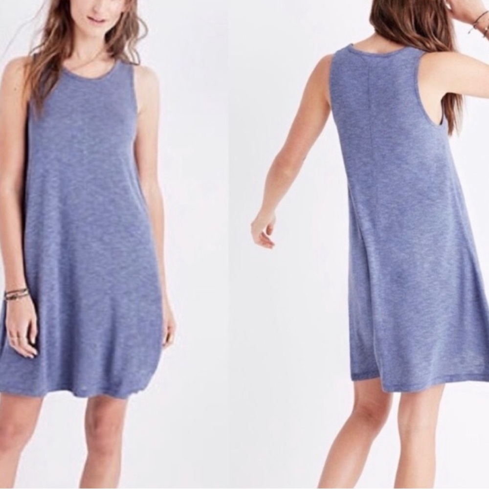 Madewell Blue Heather Highpoint Tank Dress Swing Sleeveless Cotton Women’s L